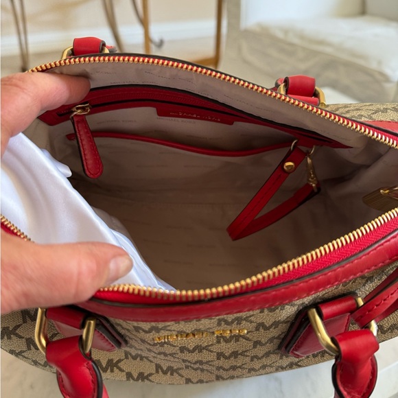 Michael Kors Tan Logo with Red Accents. Never Used. - Picture 2 of 5